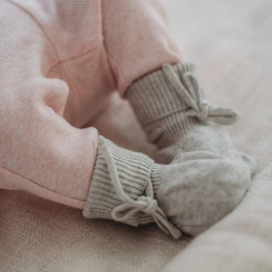 Knitted Bootie- Pale Grey