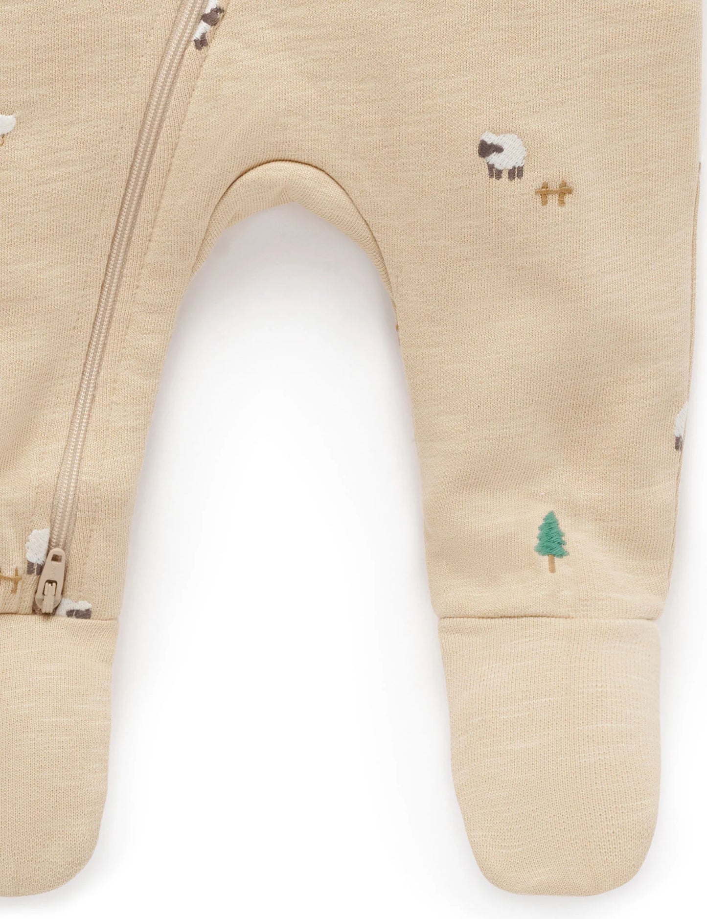 Embroidered Fleece Growsuit- Farm Friends