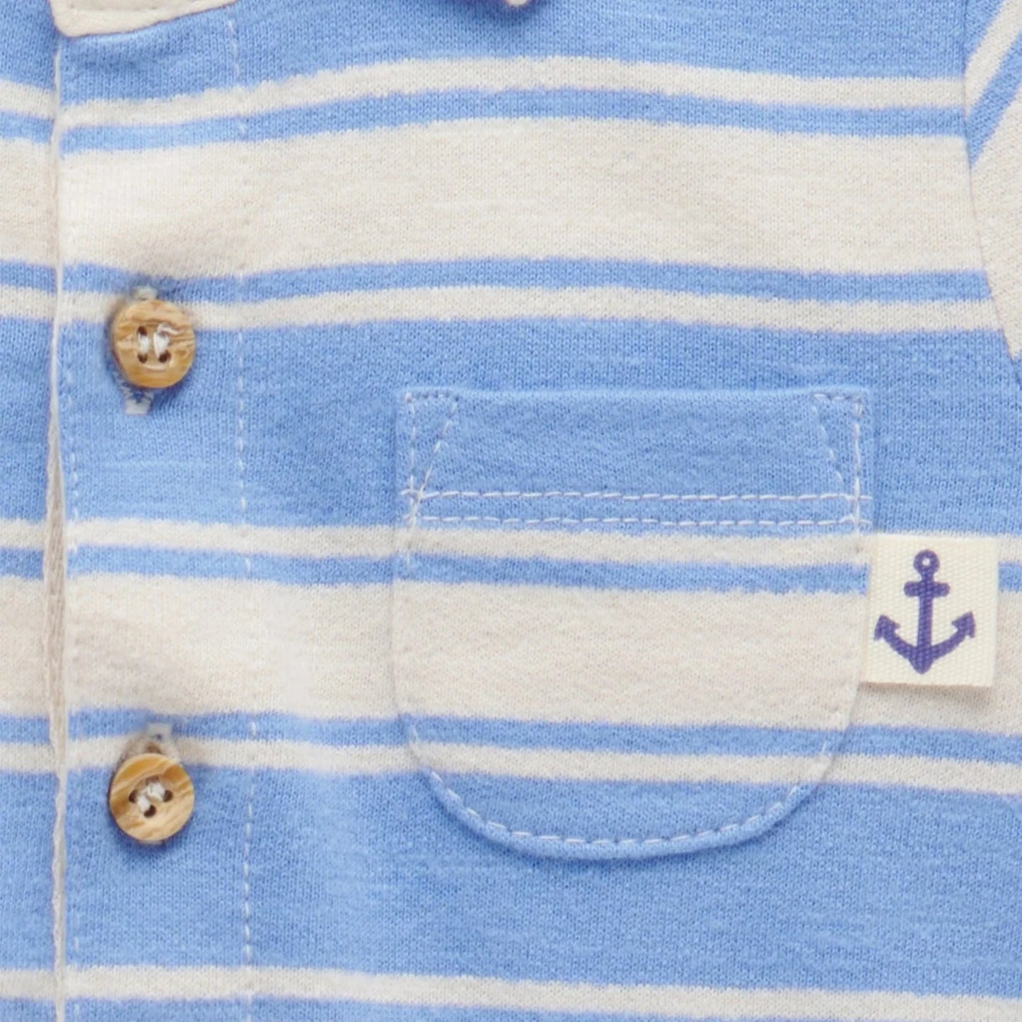 Ocean Stripe Polo Growsuit