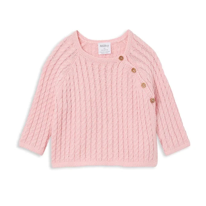 Powder Pink Knit Cardigan