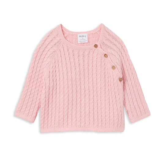 Powder Pink Knit Cardigan