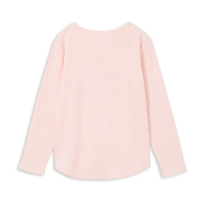 Powder Pink Rib Henley Top