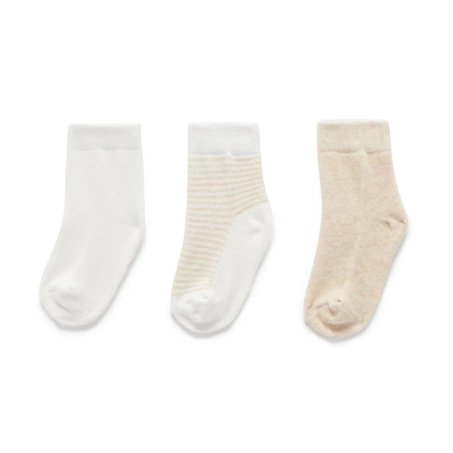 Socks 3 Pack- Wheat/Vanilla