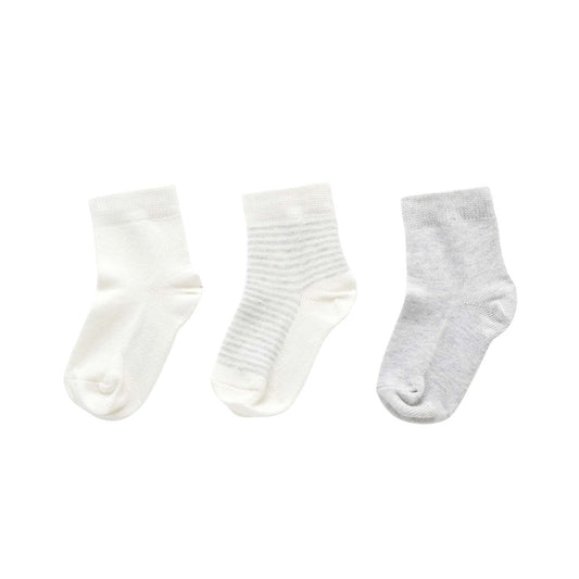 Socks 3 Pack- Pale Grey