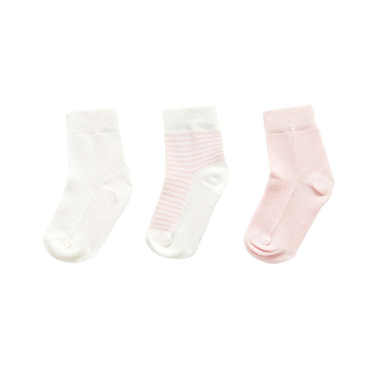 Socks 3 Pack- Pale Pink