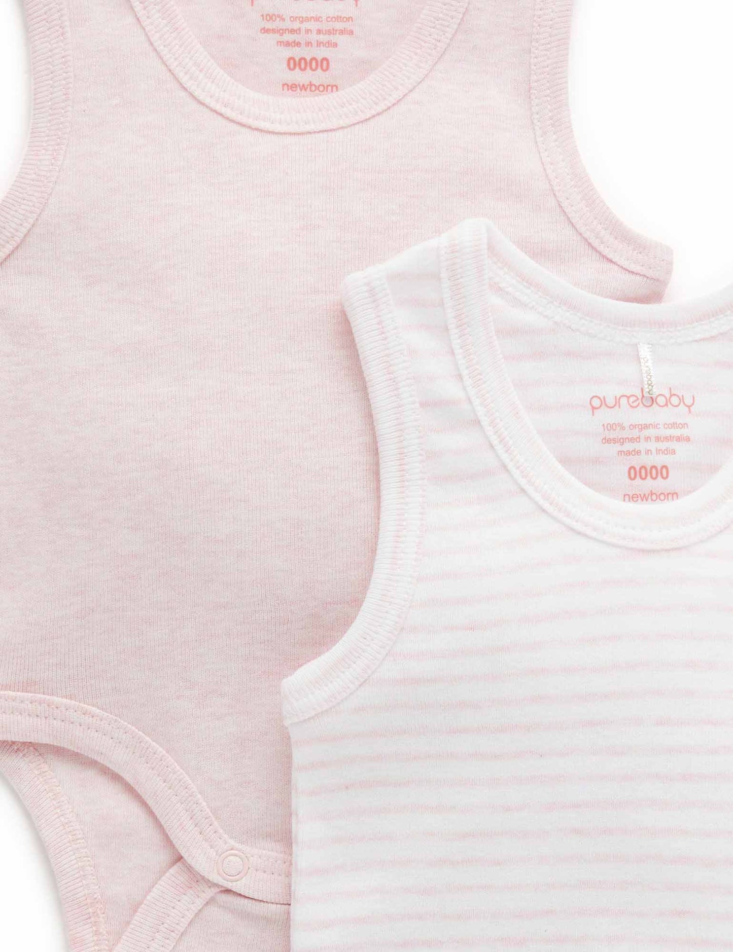 Rib Bodysuit 2 Pack- Pale Pink