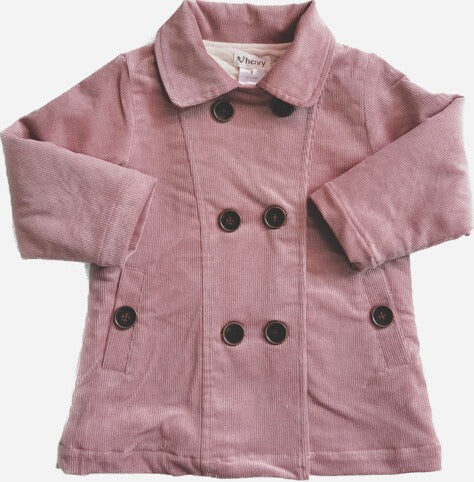 Girls Corduroy Coat- Pink