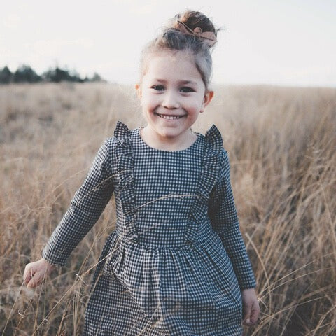 Winter Florence Dress- Navy Gingham