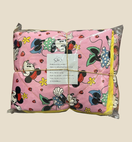 Kindy Sheet Set- Pink Mouse