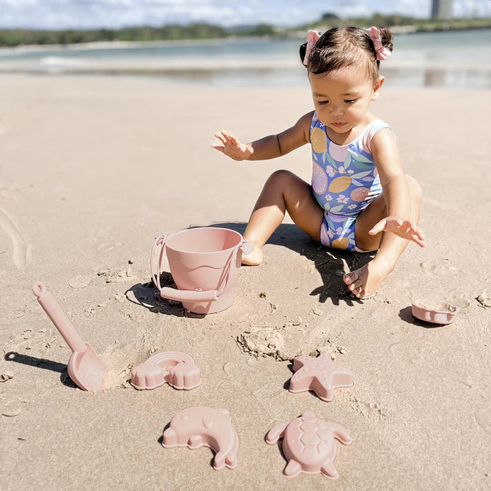 Silicone 8pcs Bucket & Spade Set- Rose