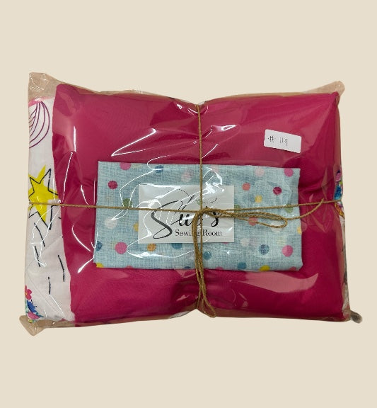 Kindy Sheet Set- Unicorns & Rainbow Pink