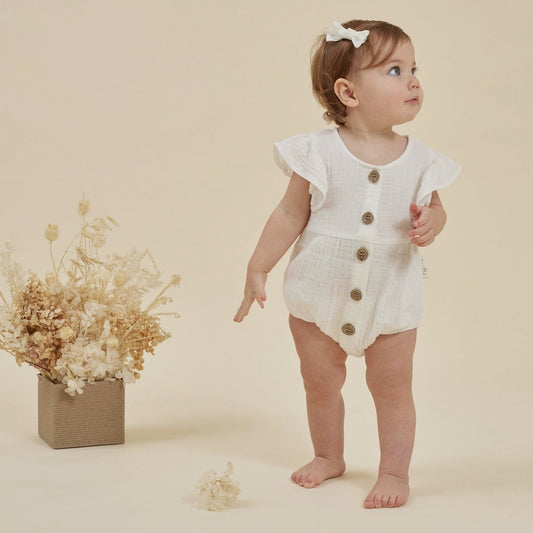 White Muslin Bubble Romper