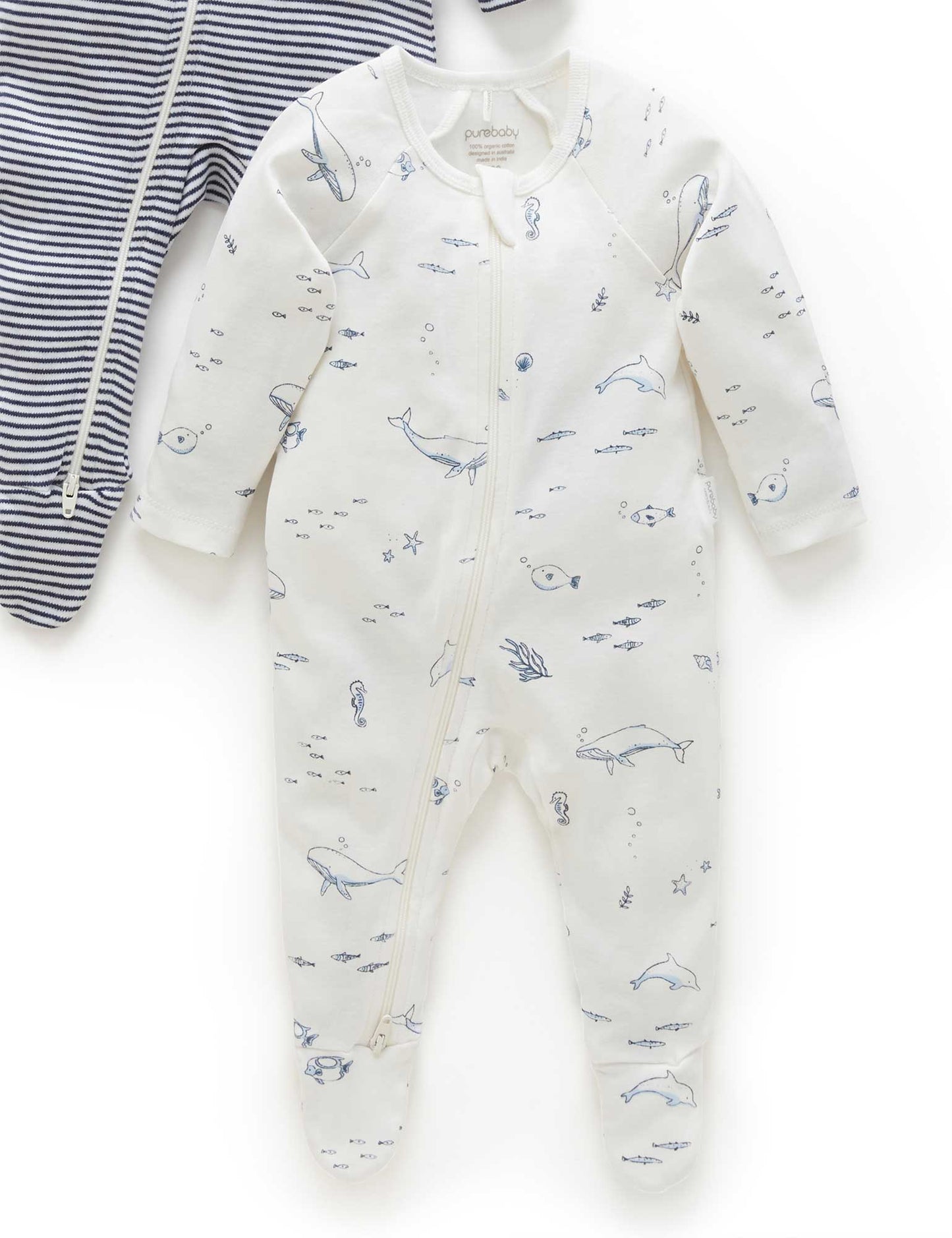 Zip Gowsuit- Vanilla Nautical