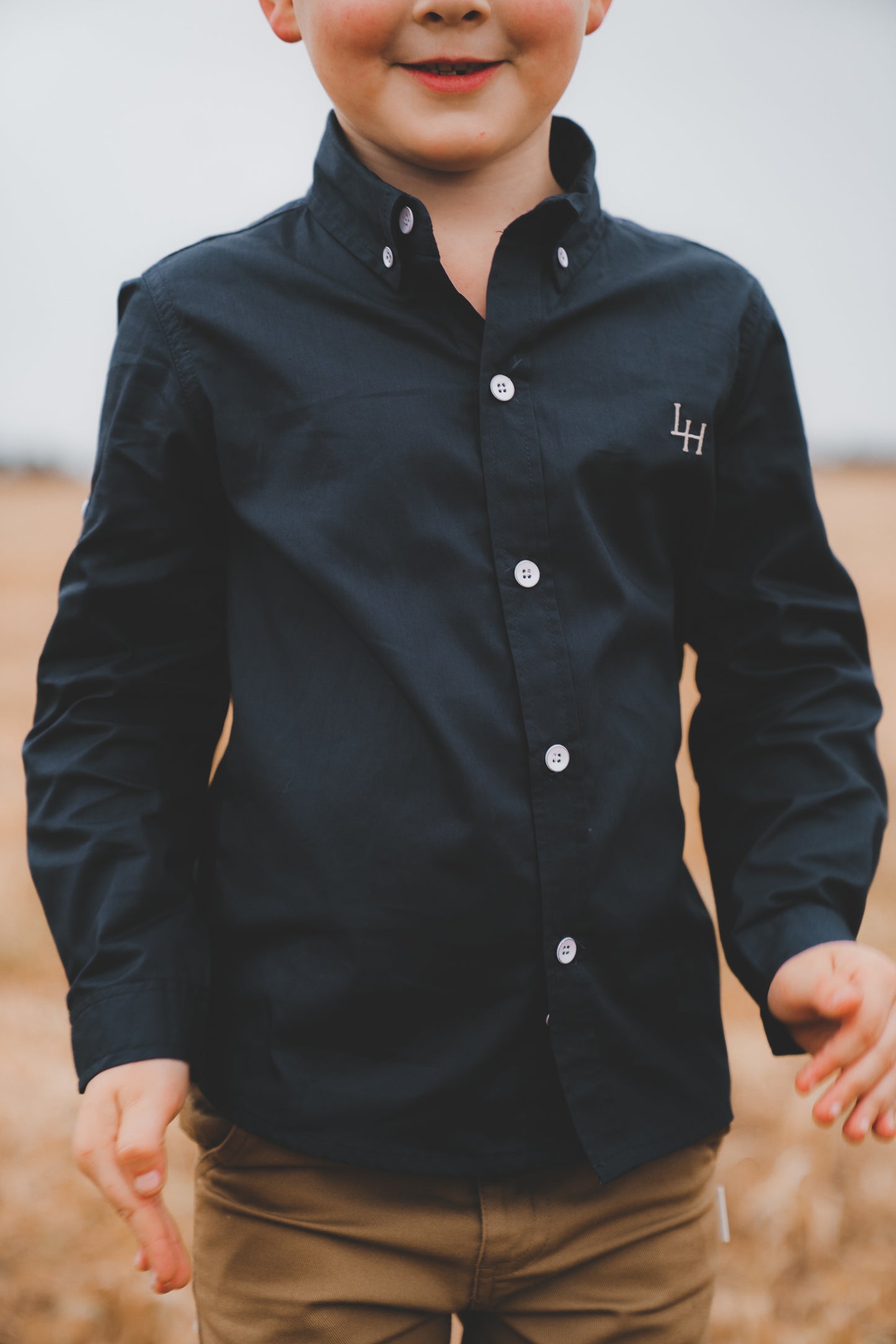 Boys Oxford Long Sleeve Shirt- Navy