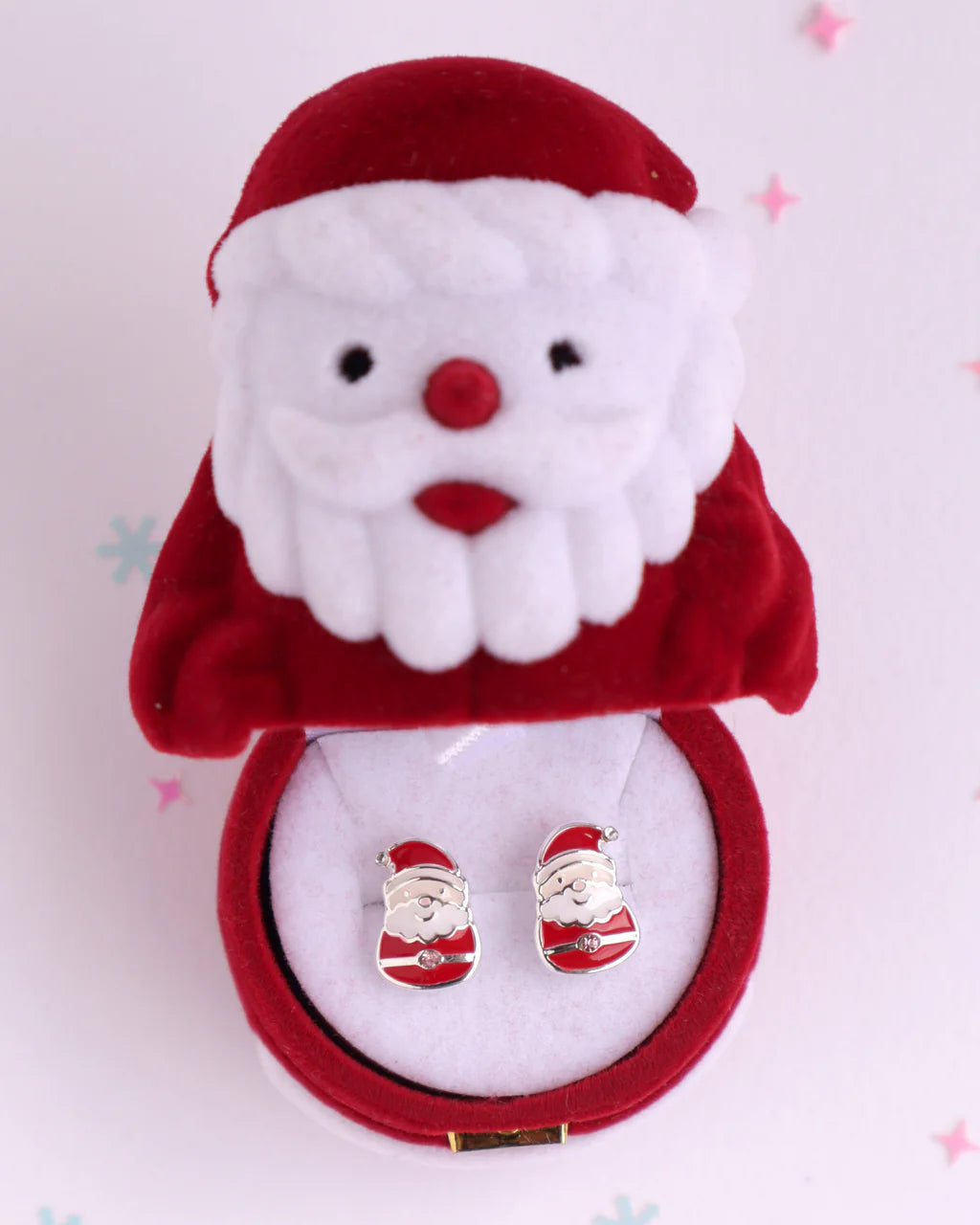 Enchanted Christmas Santa Claus Earrings With Santa Box