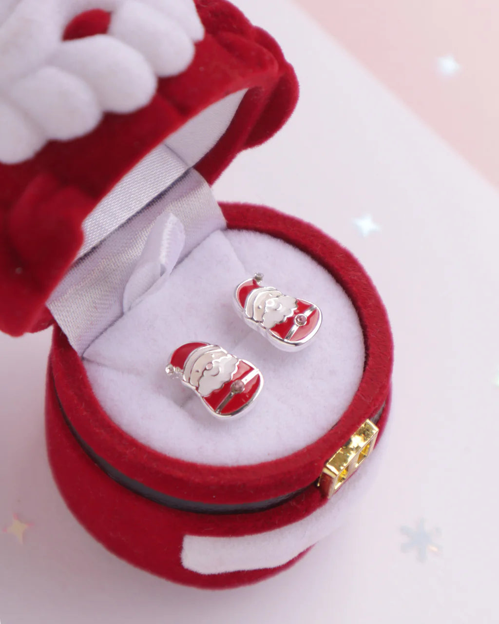 Enchanted Christmas Santa Claus Earrings With Santa Box