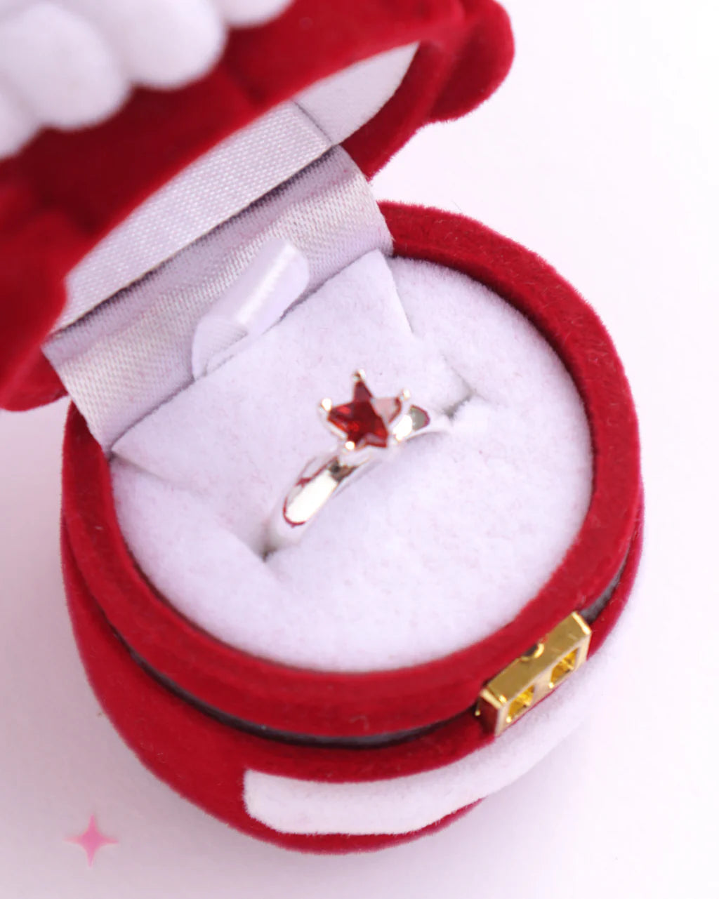 Red Starry Ring With Santa Box