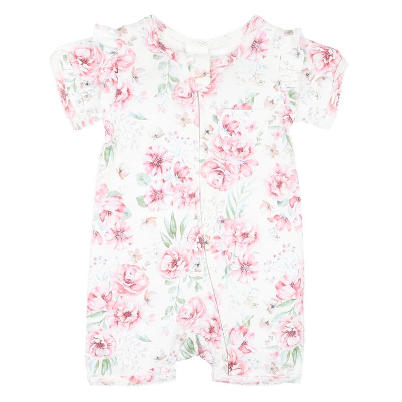 Evie Print Short Sleeve Zip Romper