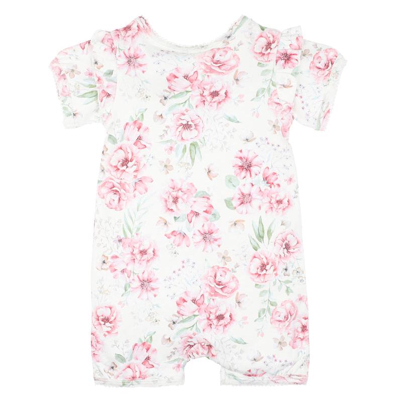 Evie Print Short Sleeve Zip Romper