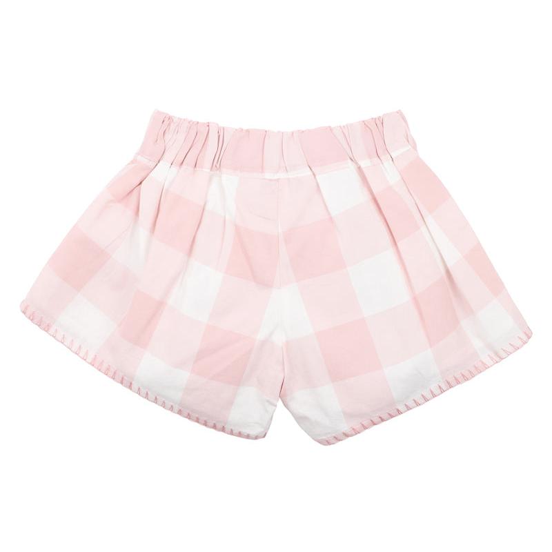 Lara Embroidered Check Shorts