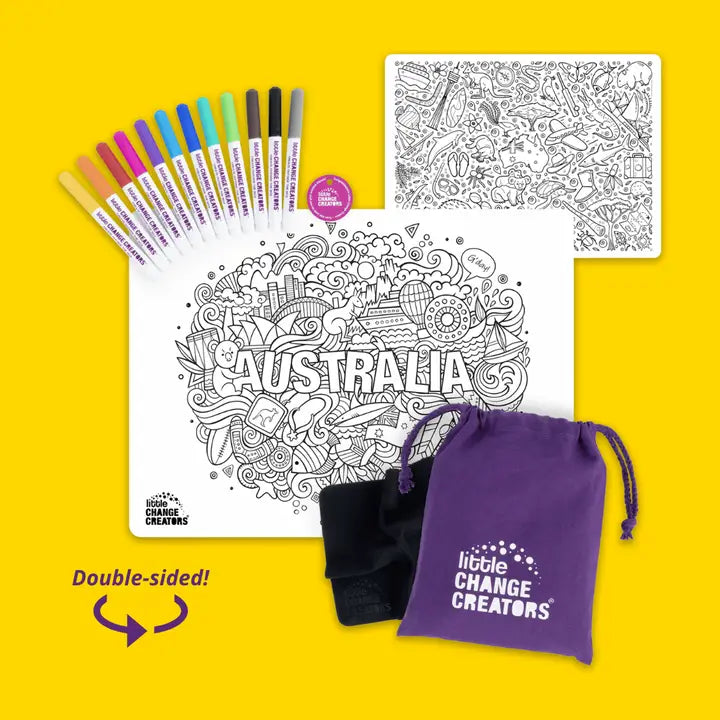 Re-Fun-Able Reusable Colouring + Doodle Mat- Australia