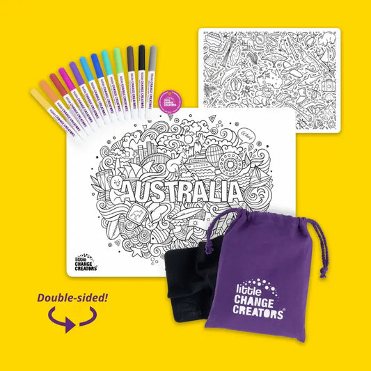 Re-Fun-Able Reusable Colouring + Doodle Mat- Australia