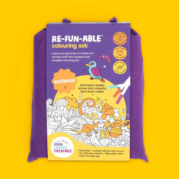 Re-Fun-Able Reusable Colouring + Doodle Mat- Australia