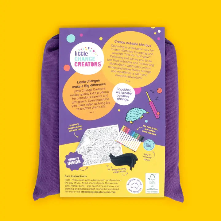 Re-Fun-Able Reusable Colouring + Doodle Mat- Australia