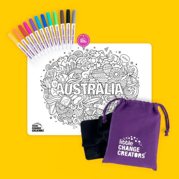 Re-Fun-Able Reusable Colouring + Doodle Mat- Australia