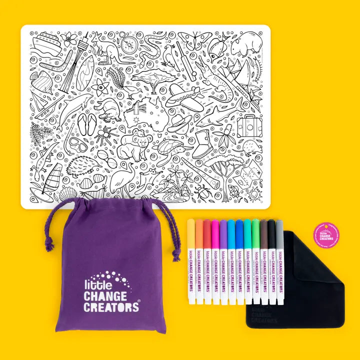 Re-Fun-Able Reusable Colouring + Doodle Mat- Australia