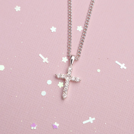 Diamante Cross Necklace