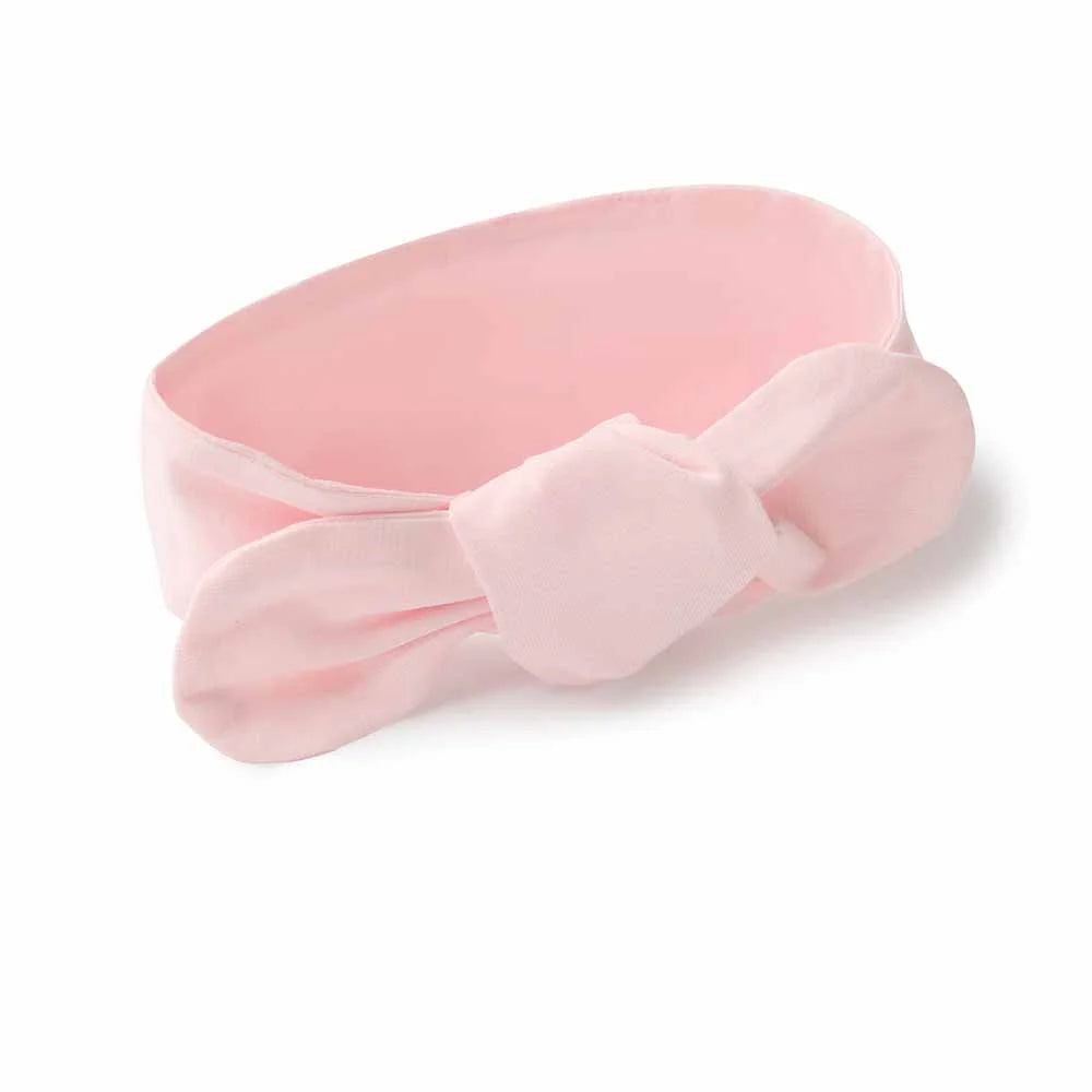 Organic Topknot Headband- Baby Pink