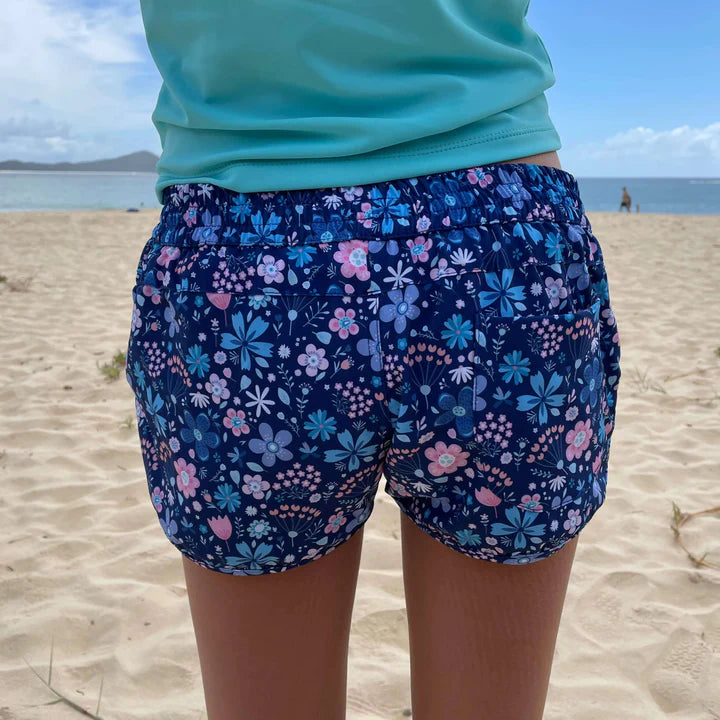 Girls Beach Swim Short- Flower Power