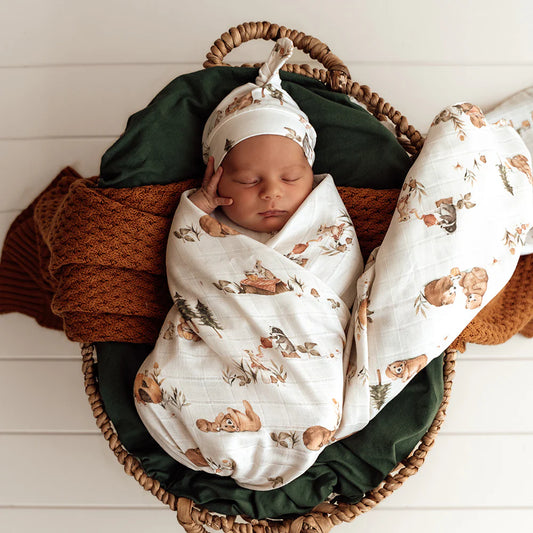 Organic Muslin Wrap- Bears