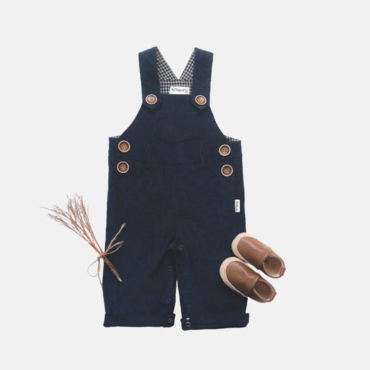 Roy Dungaree Overalls- Navy Corduroy