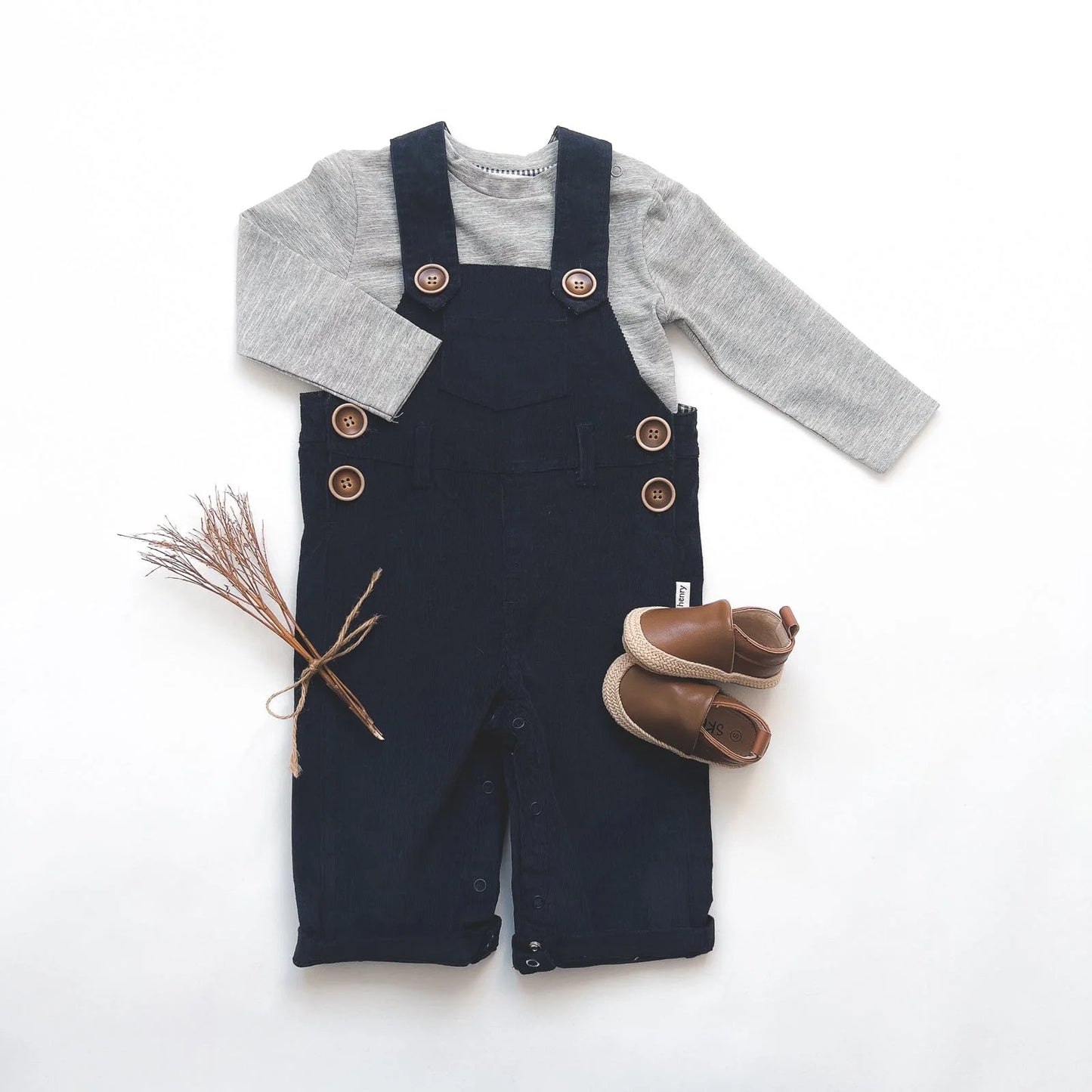 Roy Dungaree Overalls- Navy Corduroy