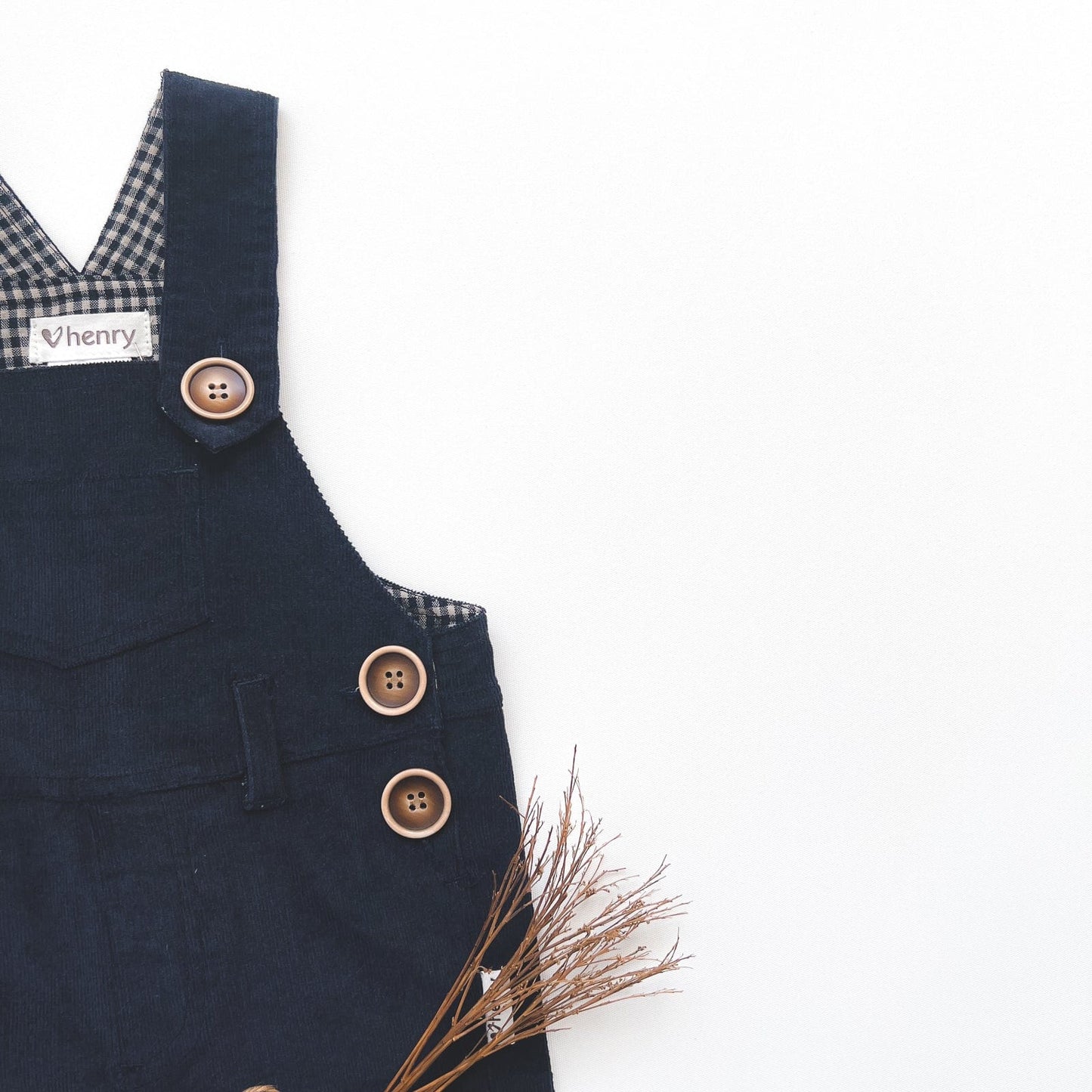 Roy Dungaree Overalls- Navy Corduroy