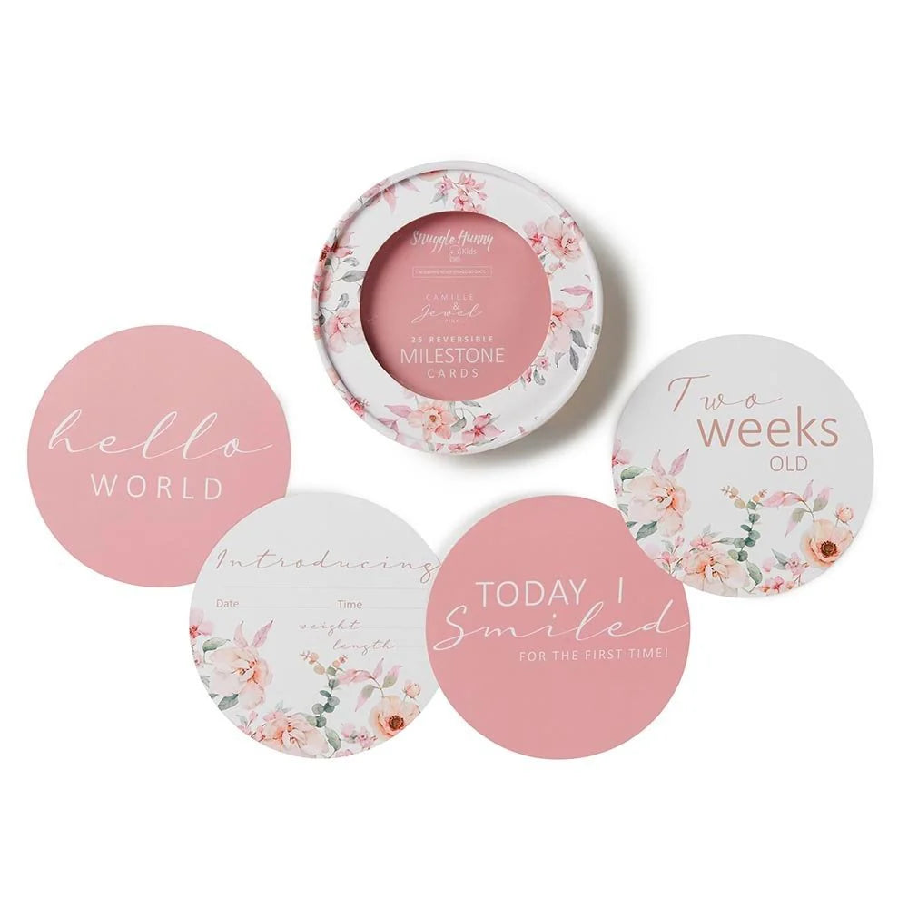 Milestone Cards Reversible- Camille & Jewel Pink