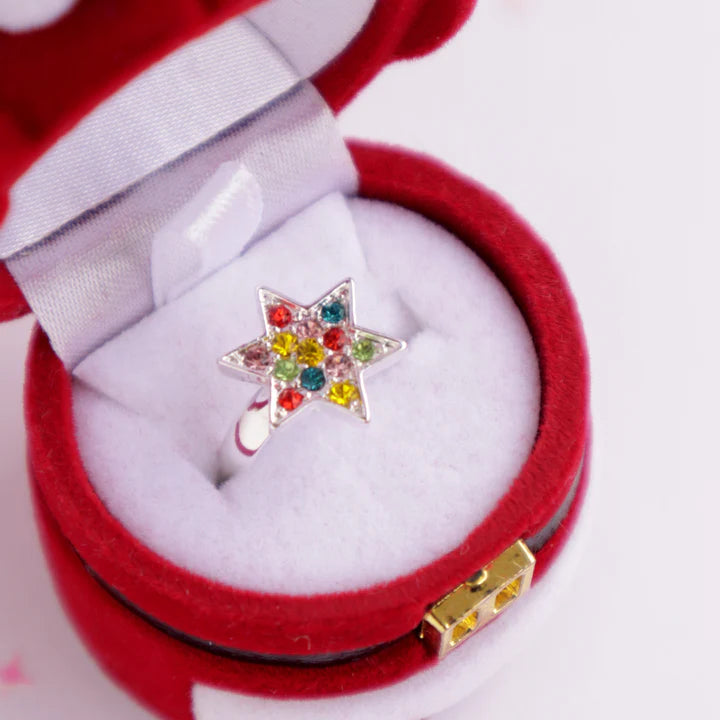 Christmas Lights Jewel Ring With Santa Box