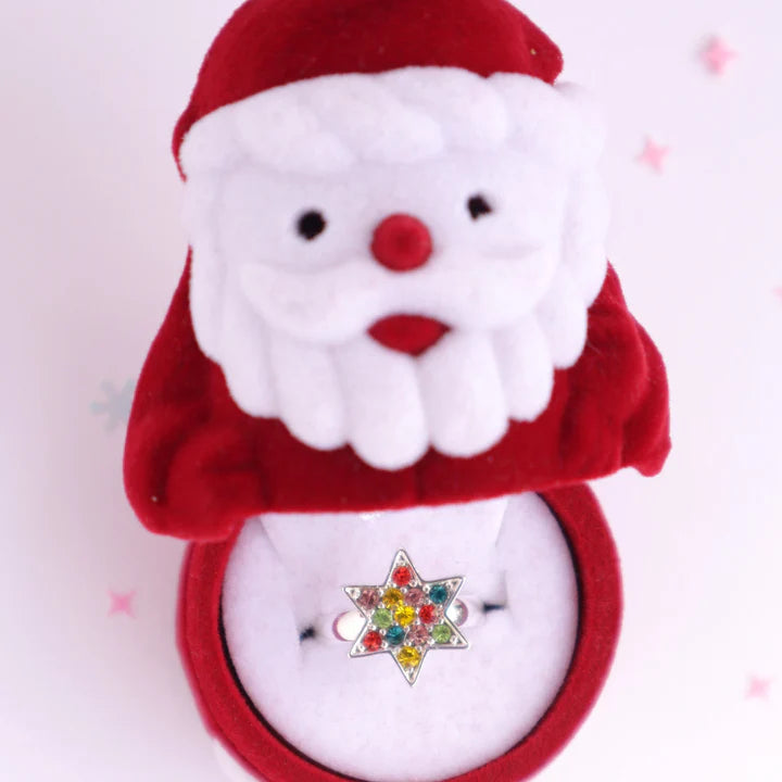 Christmas Lights Jewel Ring With Santa Box