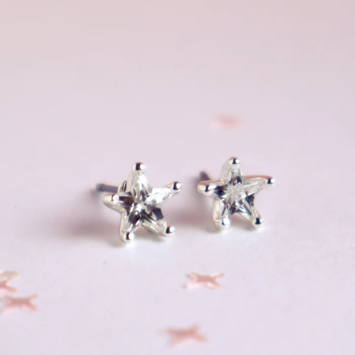 Crystal Shining Star Earrings With Fairy Box