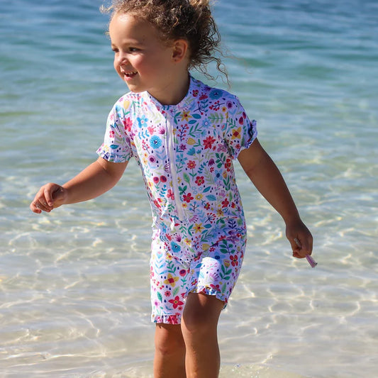 All-In-One Sunsuit- Ditsy Daisy