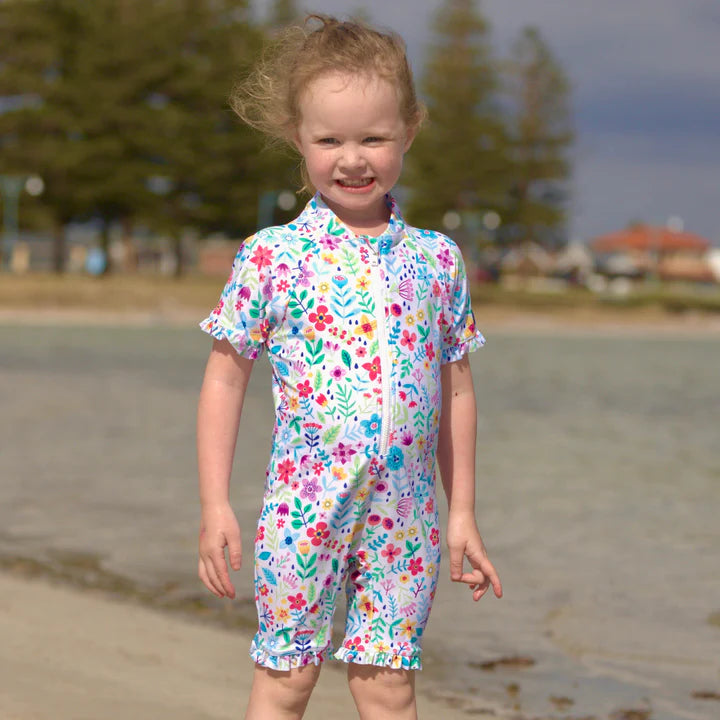 All-In-One Sunsuit- Ditsy Daisy