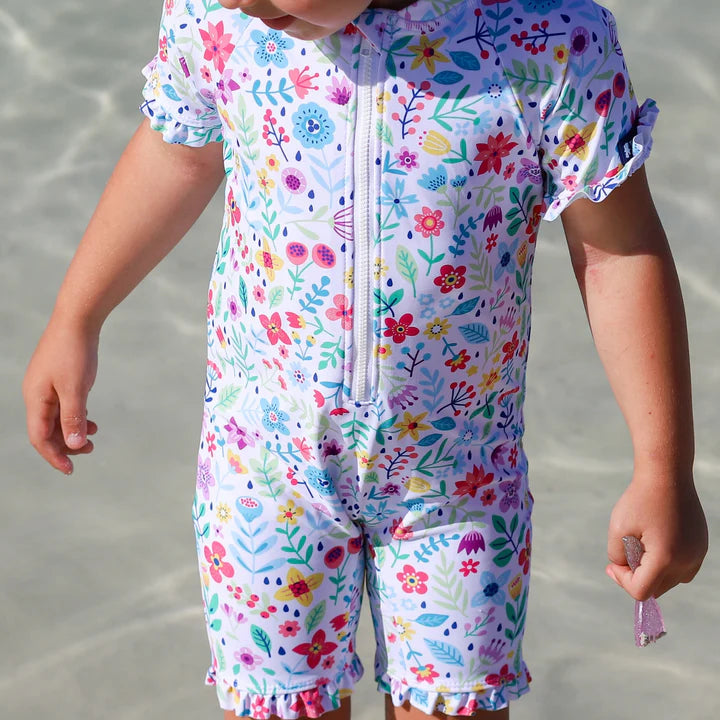 All-In-One Sunsuit- Ditsy Daisy