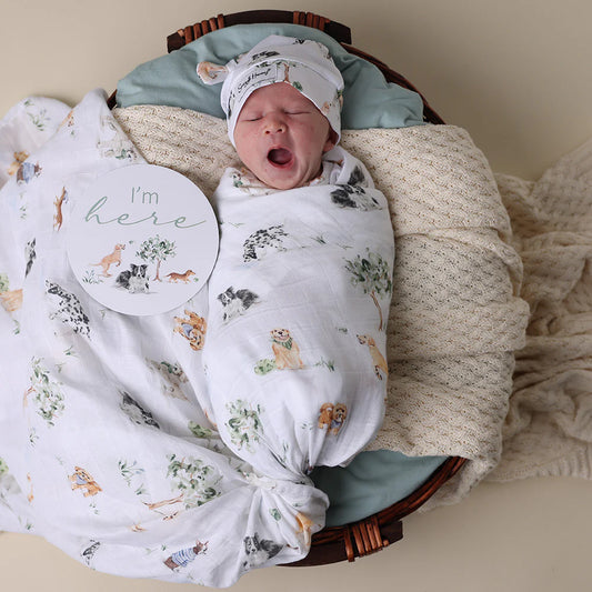 Organic Muslin Wrap- Dog Park