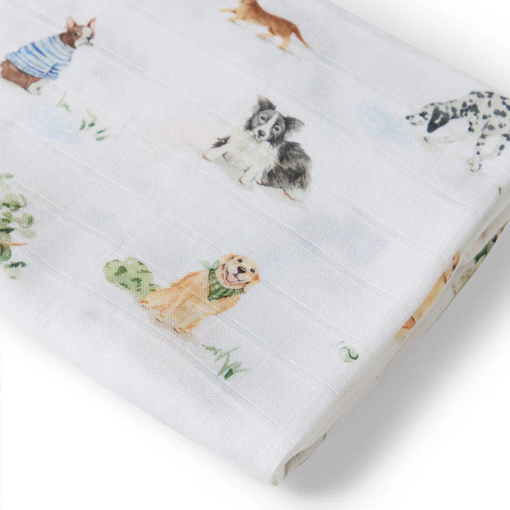 Organic Muslin Wrap- Dog Park