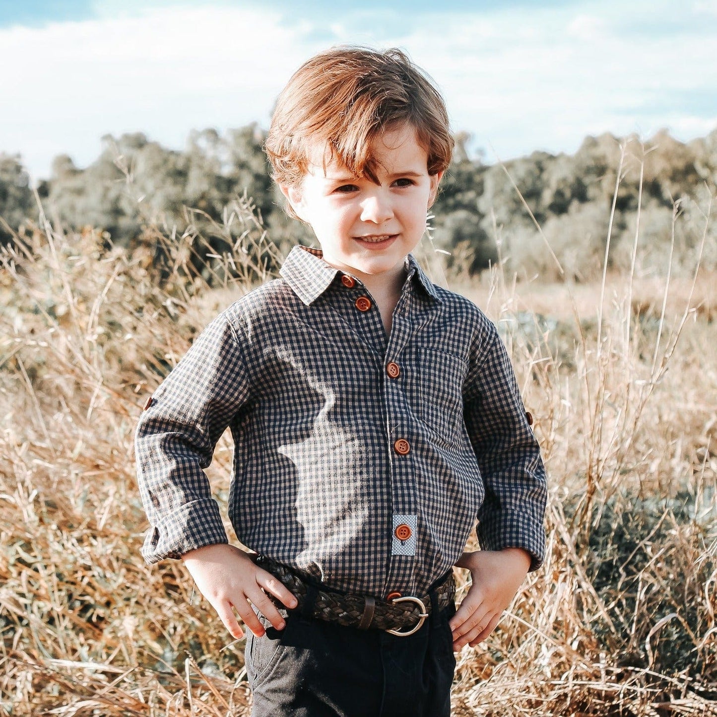 Long Sleeve Dress Shirt- Gingham