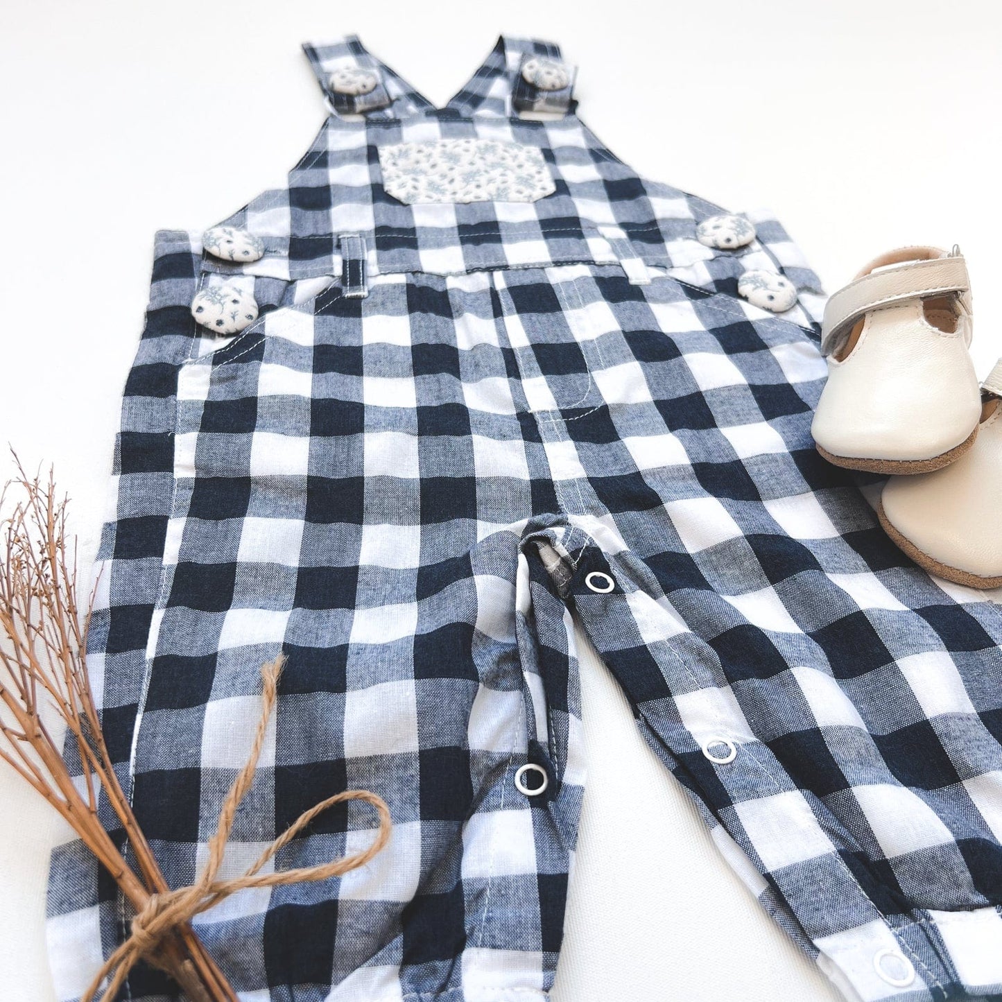 Layla Dungaree- Navy Check