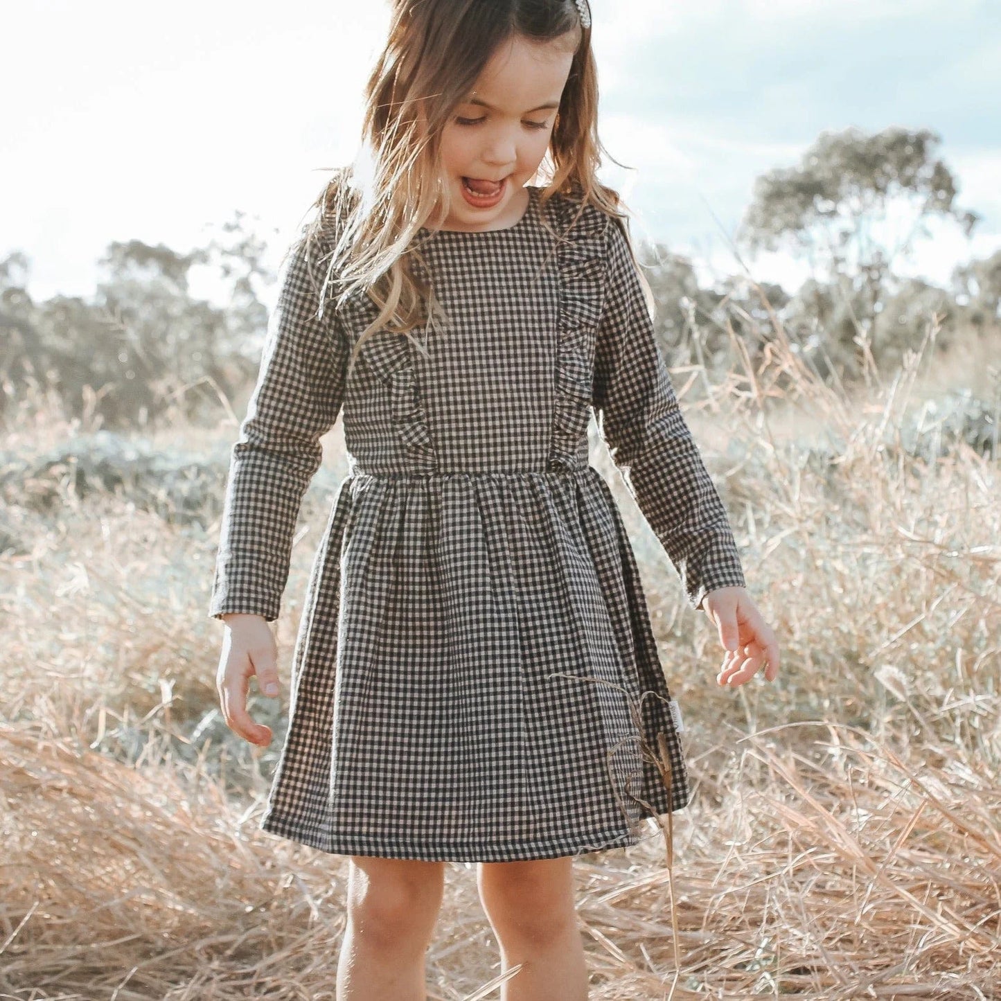 Winter Florence Dress- Navy Gingham