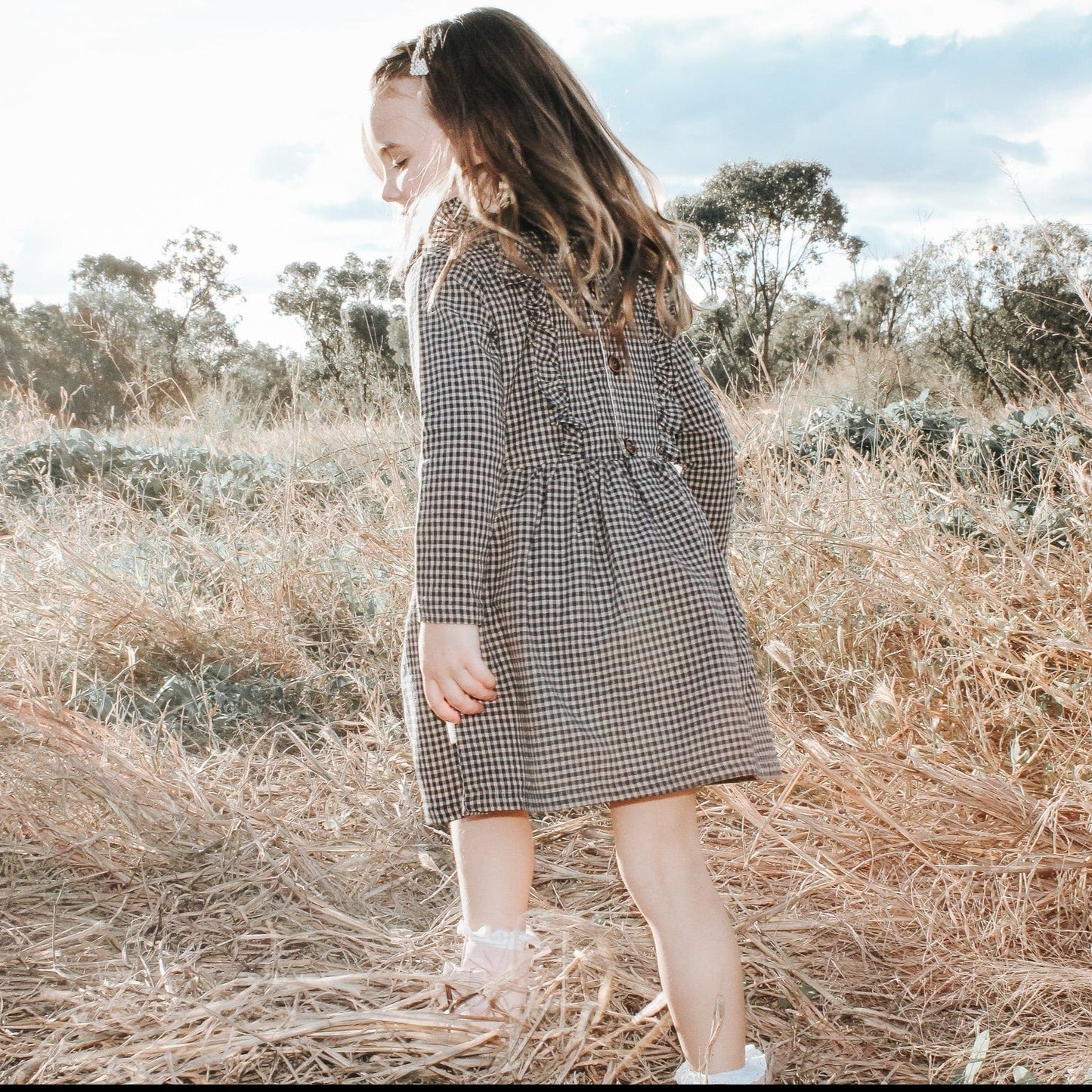 Winter Florence Dress- Navy Gingham